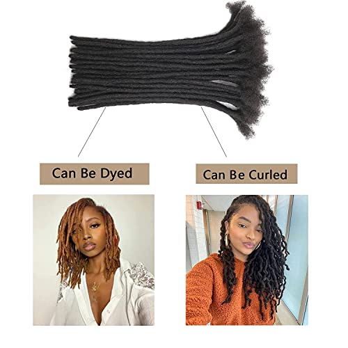 Dreadlocks Extension Human Hair 12inch 0.6cm 40 Strands Locs Extensions Real Human Hair For Women 100% Full Handmade Permanent Dreadlock Extensions An Be Dyed Bleached Curled (Natural Black)