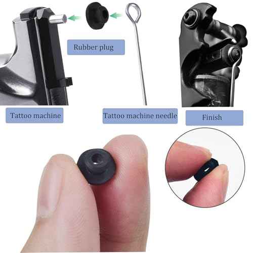 HOINCO 408Pcs Tattoo Machine Parts,Tattoo Supplies Set Tattoo Needle Pad,Colorful Tattoo Rubber Bands,Black Rubber Ring,Cleaning Brush,Hex Wrenches.