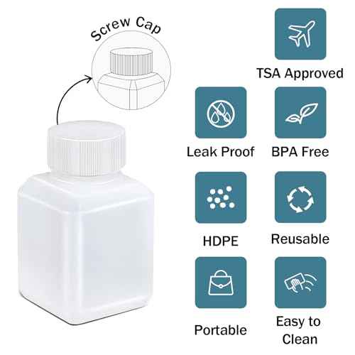 1oz/30ml Leak Proof Plastic Bottles with Caps for Liquids Sample, Reusable Small Bottles Containers for Travel, Camping and Hiking (Translucent, 10 Pcs)