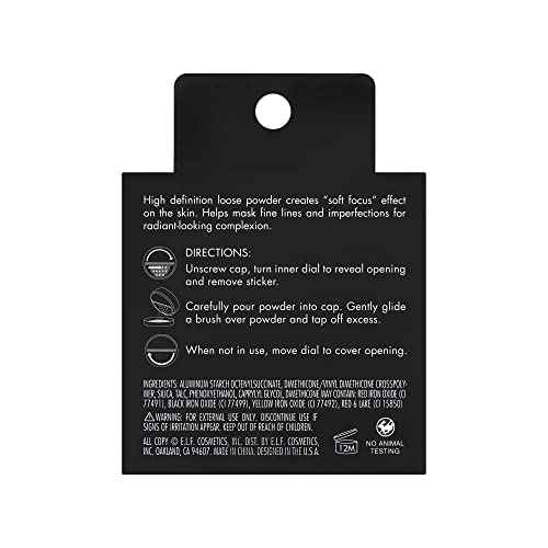 e.l.f. High Definition Powder, Loose Powder, Lightweight, Long-Lasting, Creates Soft Focus Effect, Masks Fine Lines & Imperfections, 0.28 Oz, Soft Luminance