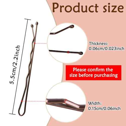 Bobby Pins Brown, 330 Count 2.2 Inch Hair Pins With Cute Box, Premium Bobby Pin For Kids, Girls And Women, Great For All Hair Types