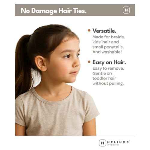 Heliums Small Soft Hair Ties - Blonde - 1 Inch Mini Nylon Bands, No Damage Ponytail Holders for Kids, Braids, and Thin Hair - 30 Count