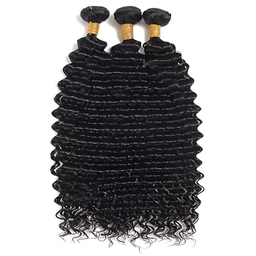 Deep Curly Bundles Human Hair 24 26 28 Inch Deep Wavy Bundles Human Hair 10A Grade Unprocessed Brazilian Virgin Extensions
