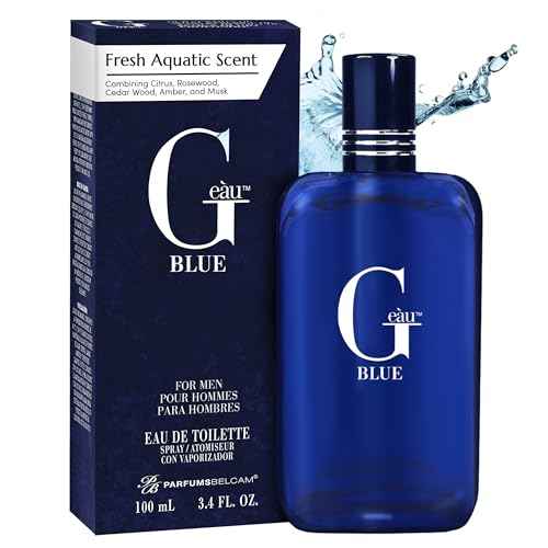 PB ParfumsBelcam G Eau Blue Eau de Toilette Spray ? Men¡¯s Cologne, Long-Lasting Summer Fragrance for Men and Teen Boys, Perfume para Hombre ? 3.4 Fl Oz ? Fresh Blue Scent