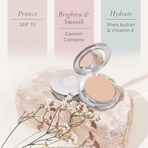 PUR Beauty 4-in-1 Pressed Mineral Makeup Powder Foundation with SPF 15 - Concealer & Finishing Compact Pressed Powder for Face - Buildable Medium to Full Coverage Foundation Powder