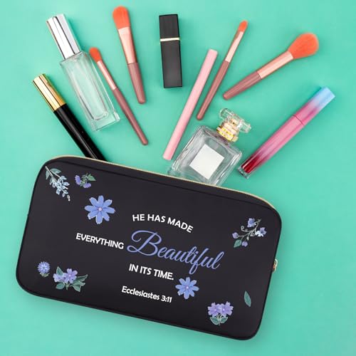Inspirational Bible Verse Gifts Makeup Cosmetic Bag Christian Gifts for Women Sister Friend Religious Encouragement Gifts Spiritual Gifts Christmas Birthday Gifts for Women Mom Sister Friends