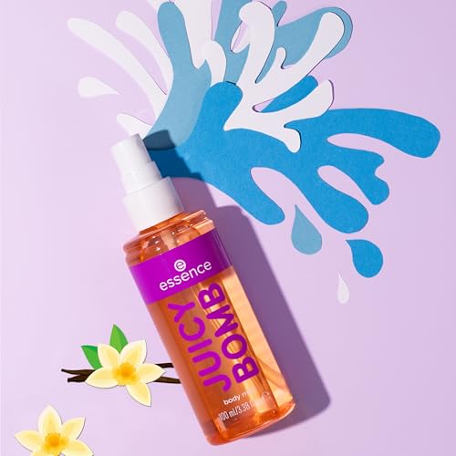 essence | Juicy Bomb Body Mist| Sweet Vanilla with Plum & Amber | Long-Lasting, Travel-Friendly & Vegan (01 | Vanilla)