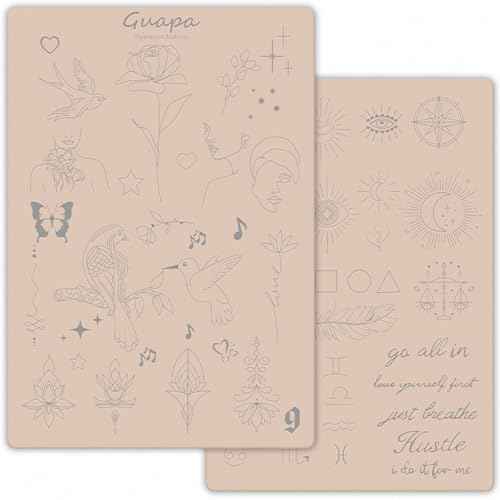 Guapa 2-Sided Printed 1.5MM Silicone Tiny Tattoo Practice Pad ? Realistic & Durable for Precision Training