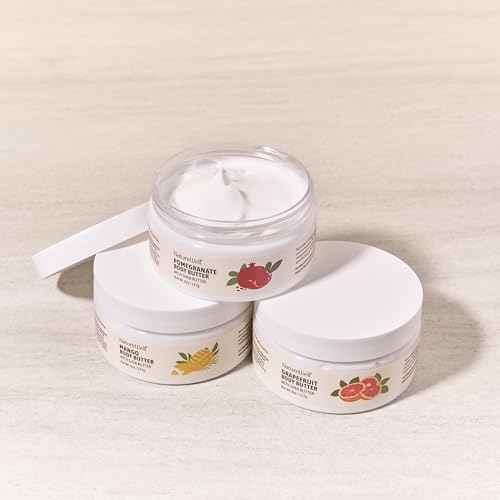 NATURE WELL Shea Body Butter Variety Pack, Includes Grapefruit, Mango, & Pomegranate, Provides Ultimate Nourishment & Hydration, 3 Pack (8 Oz Ea)