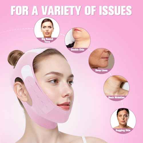 Chin Strap For Sleeping - Jawline Shaper with 3D Design & Graphene Material,Double Chin Reducer to Prevent Sagging & Shape Vline Face - Double Chin Eliminator - Gifts for Women