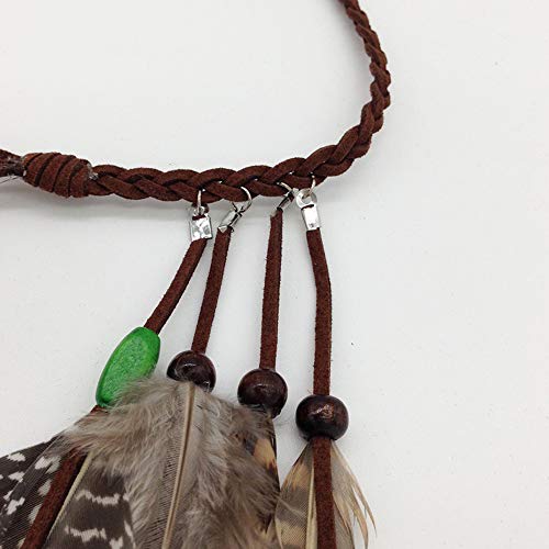Feather Boho Hippie Indian Headband Tassel Headdress Headwear Headpiece Women Girls Kids Crown Hair Bands Party Decoration Cosplay Costume Handmade Hair Accessories Mixed