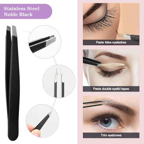 Eyebrow Razor, 7 in 1 Brow Kit, Eyebrow Trimmer Set Including Brow Razors, Brush, Scissors, Tweezers, with Plastic Box for Women Men Eyelash Facial Grooming