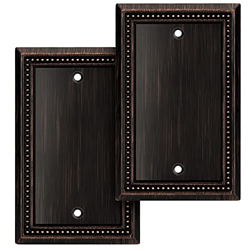 Henne Bery Sunken Pearls Heavy Duty Decorative Wall Plate Switch Plate Outlet Cover (Triple Toggle/Single Decorator, Aged Bronze)