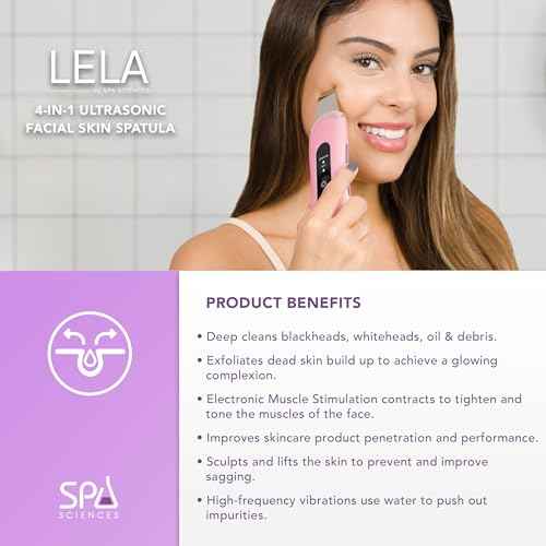Spa Sciences - LELA - 4-in-1 Facial Spatula for Deep Cleansing, Pore Extraction, Serum Infusion, Anti-Aging and Contouring