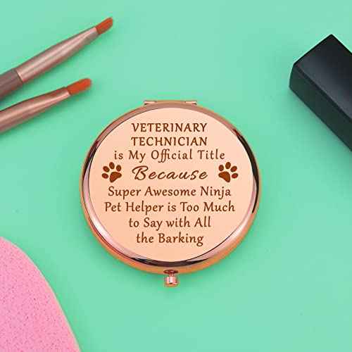 Veterinarian Appreciation Gifts for Women Compact Makeup Mirror Veterinary Technician Gift Vet Tech Gifts for Women Vet Tech Graduation Gifts Folding Makeup Mirror Birthday Thanksgiving Gifts