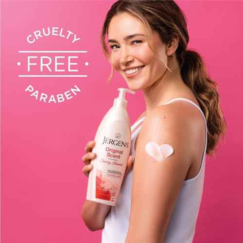 Jergens Original Scent Dry Skin Body Lotion, Hand and Body Moisturizer, Cherry Almond Essence, Dermatologist Tested, 32 Oz, Pack of 6