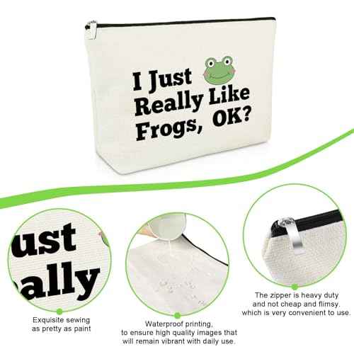 Frog Lovers Gifts for Women Makeup Bag Frog Gifts Friendship Gifts for Girls Friends Froggy Gifts Cosmetic Bag Animal Lover Gifts Frog Themed Gifts Birthday Graduation Gifts Cosmetic Pouch Travel