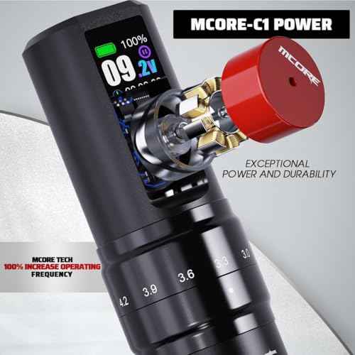 Mast Fold2 Pro Tattoo Kit, Cordless Complete Tattoo Gun Machine Kit, 2 Batteries 2000mAh Power Supply for Long Time, Needles Cartridges Black Tattoo Ink Kit (Black)