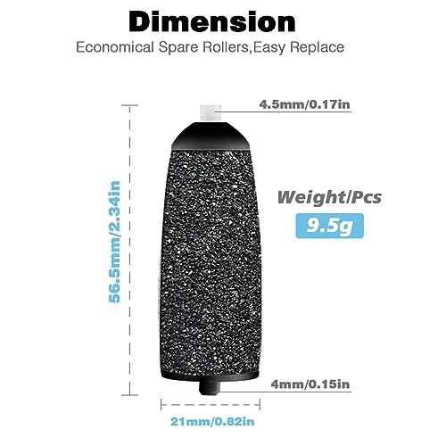 12 Pack Replacement Roller for Flawless Pedi, Replacement Head Refills Compatible with Finish Touch Flawless Pedi Electronic Tool File,6 Extra Coarse & 6 Regular Coarse