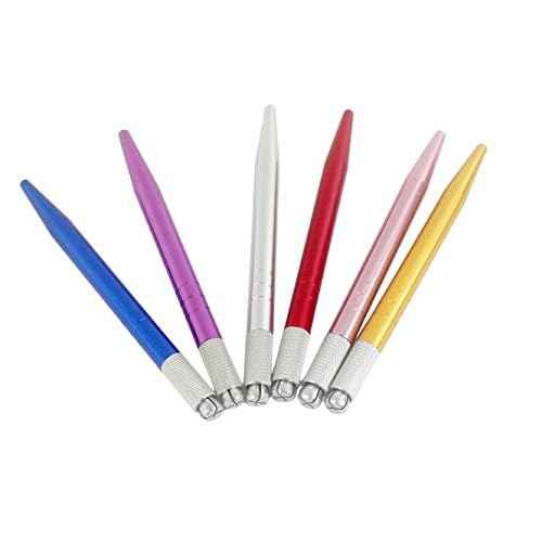 Xiaoyu 6PCS Manual Tattoo Microblading Pen Tattoo Machine Eyebrow Microblading Pens for Permanent Makeup Tattoo Supplies - Style1