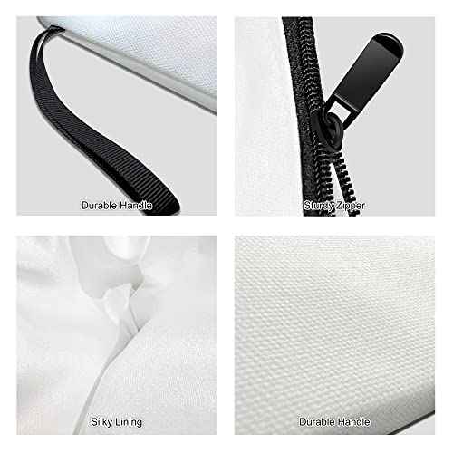 Vavabox A-Z Personalized Makeup Bag, Birthday Gifts for Women Mom, Gifts for Best Friend, Bride Bridesmaid Cosmetic bag (A, White)