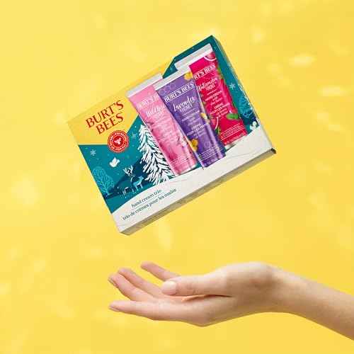 Burt's Bees Christmas Gifts, 3 Body Skincare Stocking Stuffers, Shea Butter Hand Cream Trio Set - Lavender Honey, Watermelon Mint & Wild Rose Berry (3-Pack)