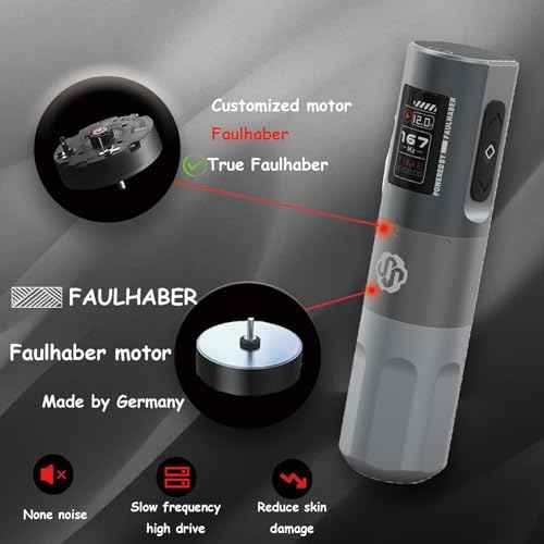 Ai-tenitas Wireless Tattoo Machine, Rotary Tattoo Machine with Faulhaber Motor,2000mah Battery,Tattoo Equipment Supplies for Professional Artists and Tattoo Beginners (4.0mm stroke single machine)