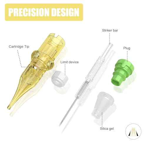 20 PCS Tattoo Needles, Tattoo Cartridge Needles, with Membrane Standard 3RL 5RL 7RL 9RL Pro Disposable Tattoo Needles, Round Liner Shader Magnum for Tattoo Machine Supplies (1207RL)