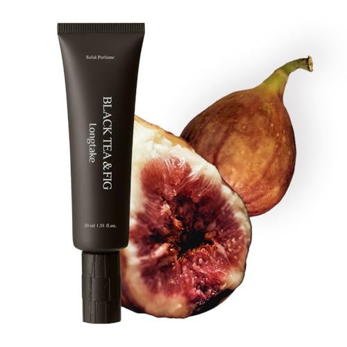 Solid Perfume - Black Tea & Fig Scent¤ÓLong Lasting Travel Size Gel Fragrance, Alcohol-Free, Vegan & Sustainable, Cashmere-like Finish Cologne 1.01 fl.oz.