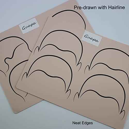5pcs 2 Sided Pre-draw Scalp Micropigmentation Practice Skins Hairline Tattooing Fake Silicone Practice Pad Smp Tattoo Fake Skin for SMP Training (5pcs)