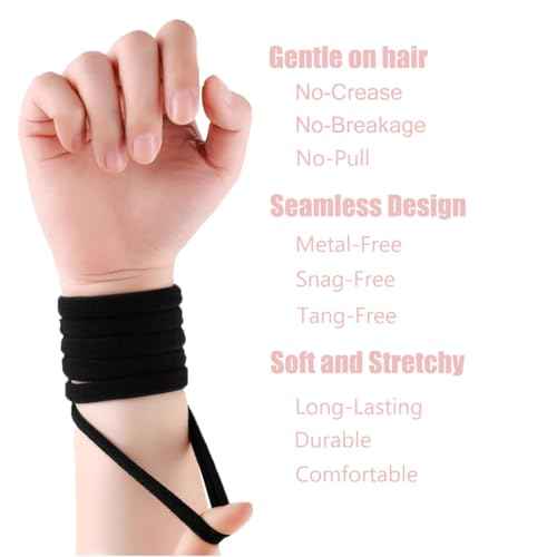 Hair Ties No Damage - Strong Stretchy No Breakage SnagFree Hair Bands | Soft Nylon Thick Ponytail Holders Hair Elastics for Everyday Hairstyles | Ideal Gifts for Women Teens Girs 20pcs