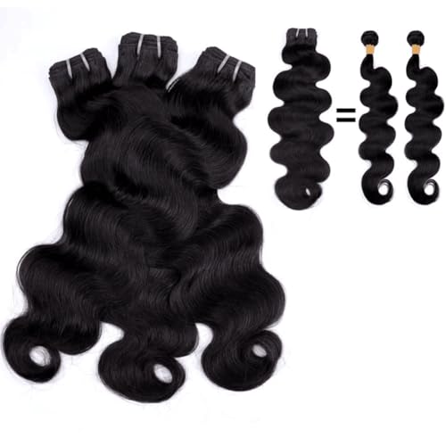 MSGEM 15A Body Wave Bundles Human Hair Brazilian Body Wave Human Hair Weave 1 bundle 26 Inch 100% Unprocessed Virgin Human Hair Extensions for Black Women Natural Color