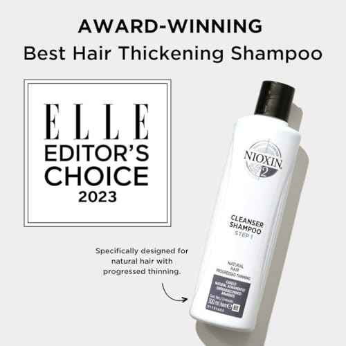 Nioxin System Kit 2, Cleanse, Condition, & Treat the Scalp for Thicker & Stronger Hair, 3 Month Supply + Night Density Rescue, Overnight Leave-in Antioxidant Serum for Hair Density and Thickness