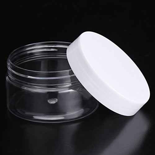Empty 12 Pack Clear Plastic Storage Favor Jars Wide-mouth Plastic Containers with Lids for Beauty Products, DIY Making or Others (4 oz, White)