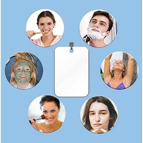 Deluxe Large Fogless Shower Mirror (11 in x 7.8 in) Anti-Fog Shave Mirror Fog-Free Wall Hanging Mirror Bathroom Mirror
