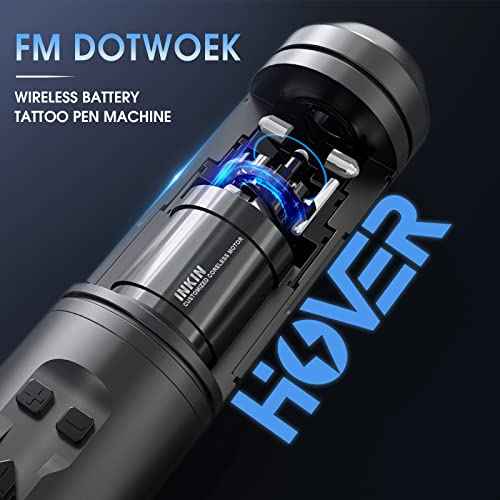 INKin Wireless Tattoo Machine, Professional Tattoo Pen, Hover Coreless Tattoo Gun with 1800mAh Battery Power LED Display Cartridge Battery Pen Great for Dot, Lining, Shading Work