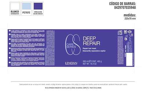Lendan - Repairing Hair Mask - Deep Repair - 500 ml - For Damaged Hair - With Hydrolyzed Keratin - Enhances Shine - Anti-Frizz