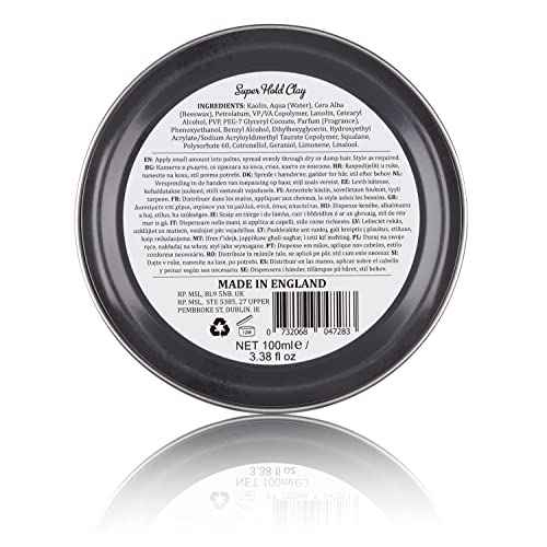 Dapper Dan Ultra Matte Hair Clay, Super Hold, Long Lasting Clay with Immediate Grip, Easy Application Hair Styling Clay For Men, Gently Fragranced, 2 x 3.38 fl oz