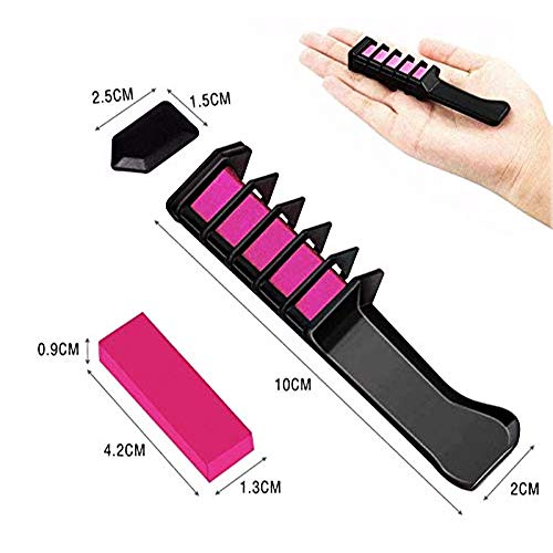 EBANKU Temporary Hair Chalk Comb, 6 Color Washable Hair Chalk Set for Girls Kids Gifts on Cosplay DIY Halloween Christmas Birthday Party Children's Day