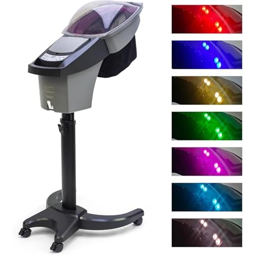 Elitzia 7 Color Hair Steamer Black Hooded Micro Mist Ozone for Natural Black Hair Adjustable Height Wheels 3 Mode 5 Level Time Temperature Control Dye Perm Hair Professional Home ET1408T