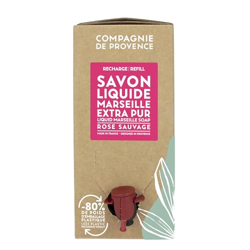 Compagnie de Provence Savon de Marseille Extra Pure Liquid Soap, Wild Rose, 101.4 Fl Oz Eco Refill