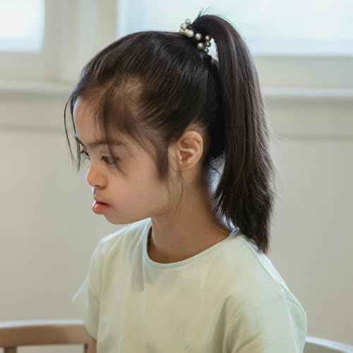 12 Pcs Pearl Elastic Hair Ties Black Ponytail Holders Hair Bands Scrunchies Pearl Hair Ropes Hair Ring Headband Hair Accessories for Women Girls