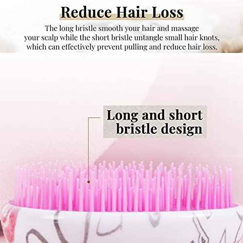 Hair Brush, Detangling Brush Portable Travel, Glitter Egg Shape Anti Static Knots, Air Cushion Massage Detangler Brush for Adults Kids Curly Long Thick Dry Wet Frizzy Damaged Hair