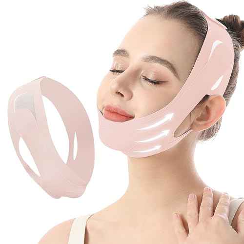 Face Lift Tape - V Line Lifting Mask Chin Strap for Sleeping, Adjustable Face Lifting Strap, 3D Contoured Design Facial Lifting Belt, Double Chin Reducer for Facial Shaping and Jawline Shaper
