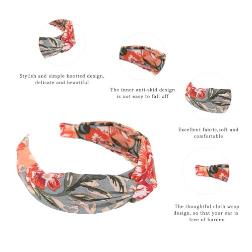 Madison Tyler Headbands for Women | Fashion Boho Headbands Top Knotted With Rhinestones Elastic Workout Hairbands | Outdoor and Party Headbands for Women Non Slip. (Floral)