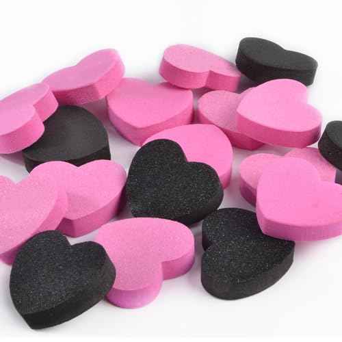 50PCS Heart Shape Nail File Double-Sided Sponge Nail File Sponge Nail Buffers for Acrylic Nails,Manicure Tool