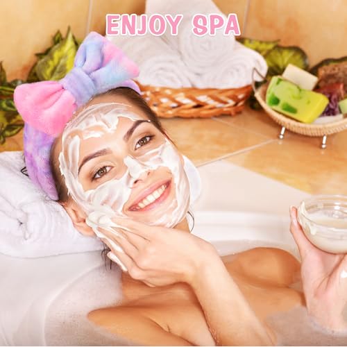 6 Pack Spa Headband for Women Makeup Skincare Headband Soft Coral Fleece Bow Hairband Goody Bag Stuffers Party Favors Christmas Stocking Stuffers for Woman Adult Teen Spa Gifts For Women Gifts Basket