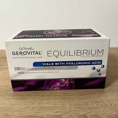 Gerovital EQUILIBRIUM Hyaluronic Acid Vials with 10% Liposomes | Intensely Moisturizing and Smoothing Serum for Wrinkles and Fine Lines | Professional Product | 20 Ampoules x 2 ml