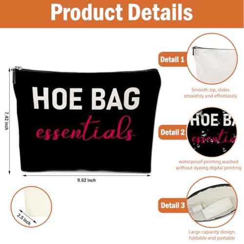 4 PCS Funny Gifts for Women Makeup Bag, Birthday Fun Hostess Gift for Women Girls Friends Cosmetic Bags Gag Gifts Girls Weekend Overnight Makeup Funny Travel Pouch, Black White