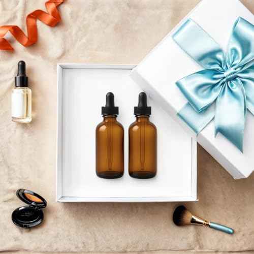(4 Oz Pack of 2) Amber Glass Bottles With Caps And Droppers ? Refillable Containers For Essential Oils, Serums, Tinctures, Diy Skincare, And Liquid Storage.
